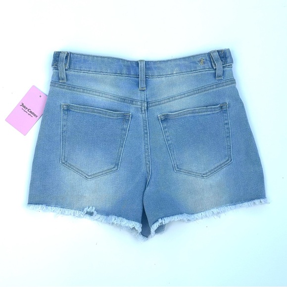 Juicy Couture V-Feont Raw Hem Denim Shorts - Picture 4 of 4